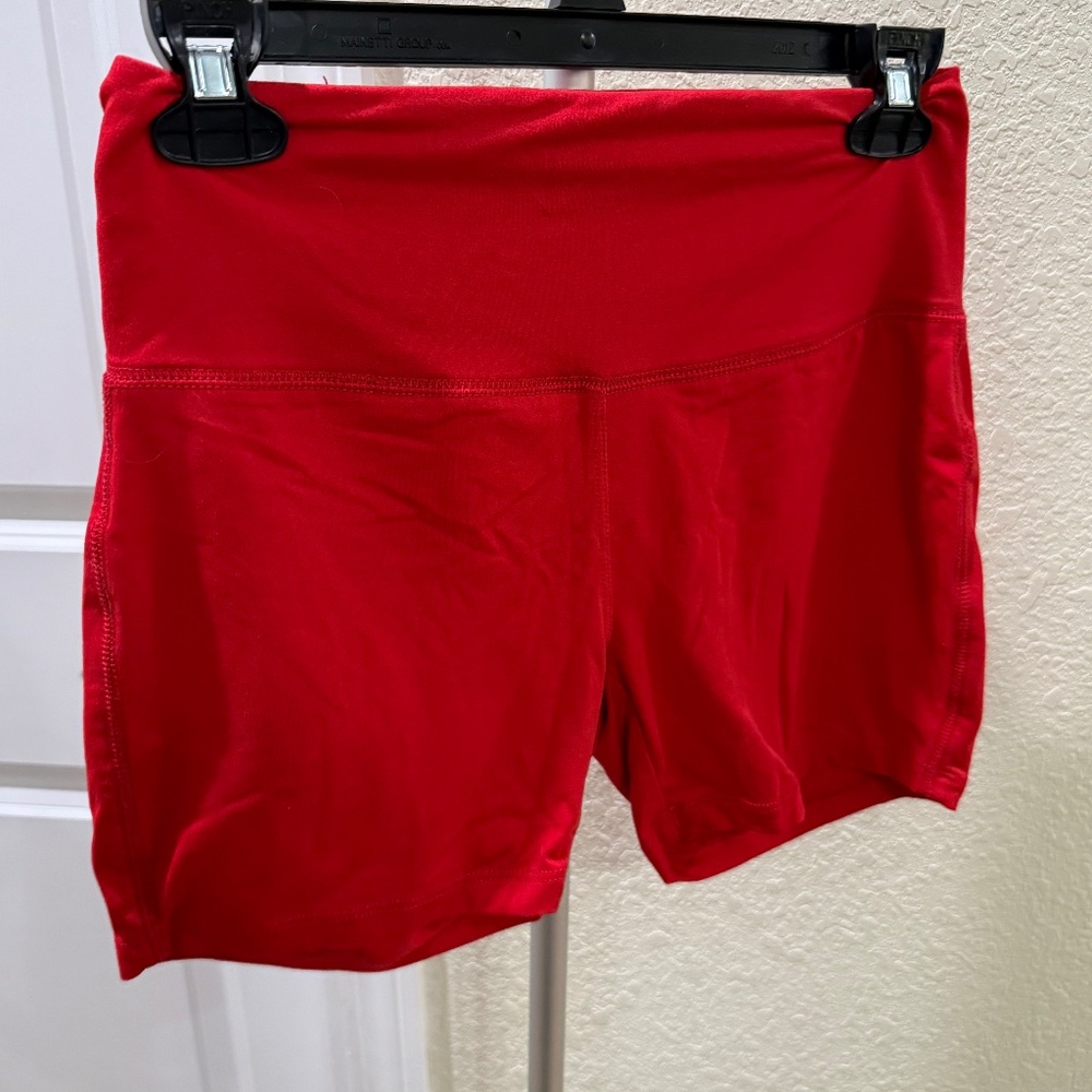 Red Zenana 4in Biker Shorts
